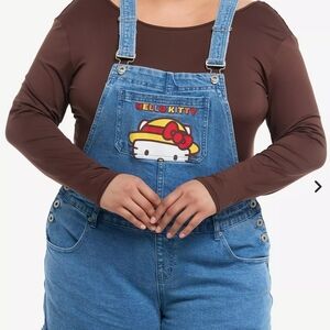 Hello Kitty Denim Overall Jumpsuit with Patch